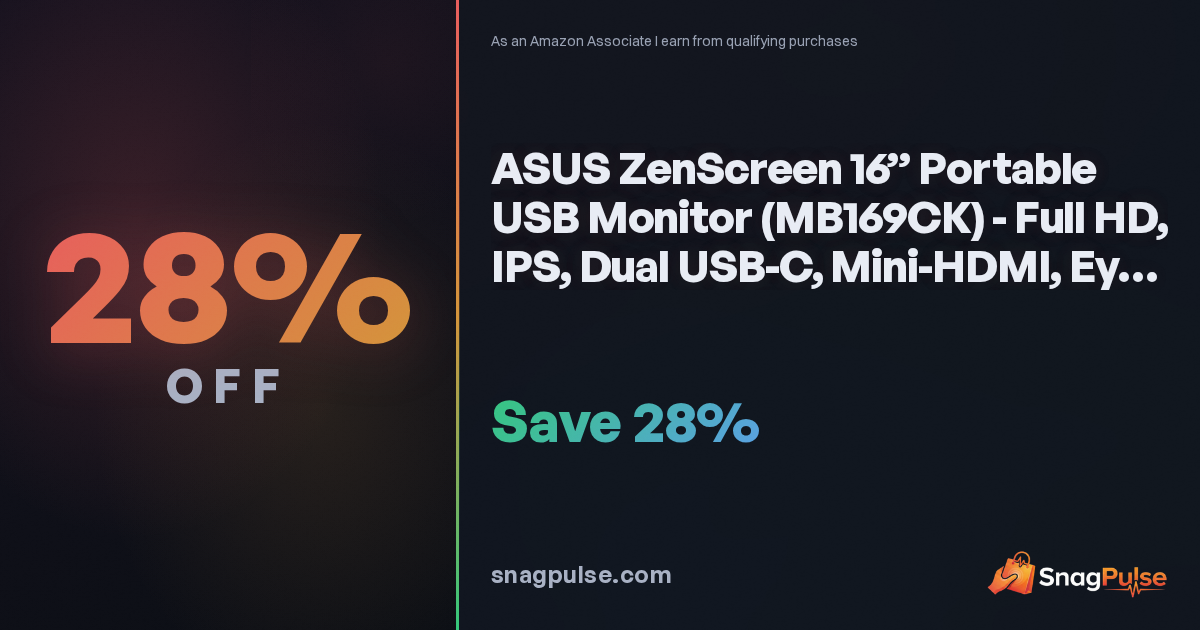 ASUS ZenScreen 16" Portable Monitor Deal: 28% Off
