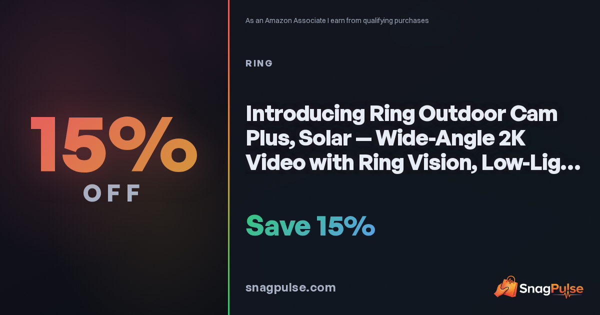 Ring Solar Outdoor Cam Plus Deal: 15% Off Now
