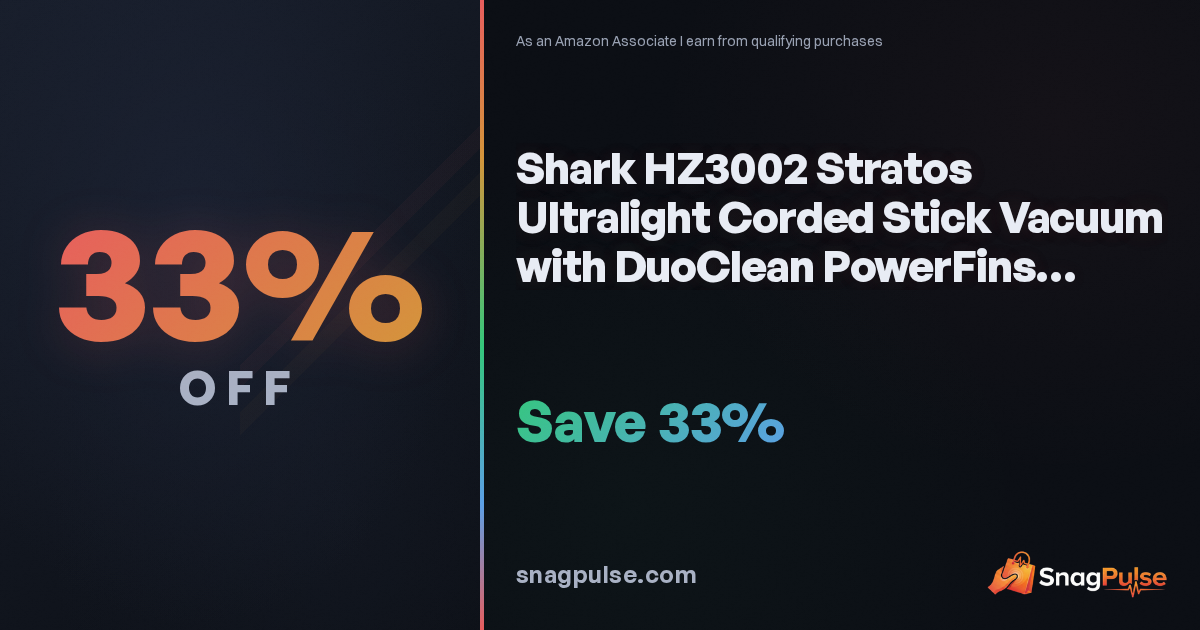 Shark Stratos Stick Vacuum Deal: 33% Off Now