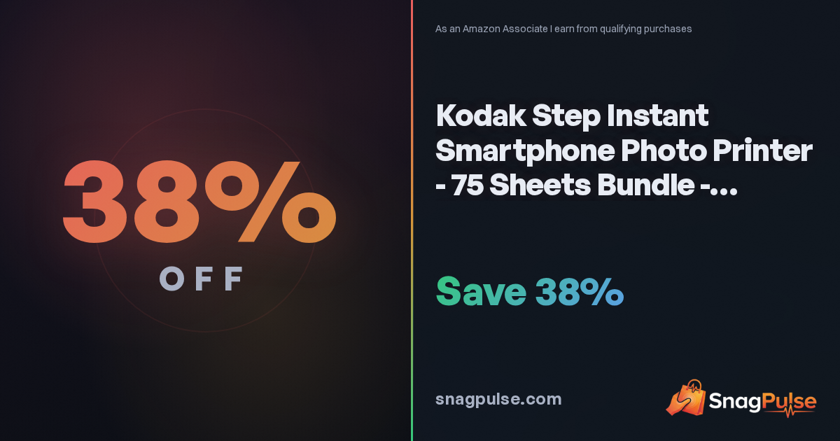 Kodak Step Photo Printer Bundle: 38% Off at Amazon