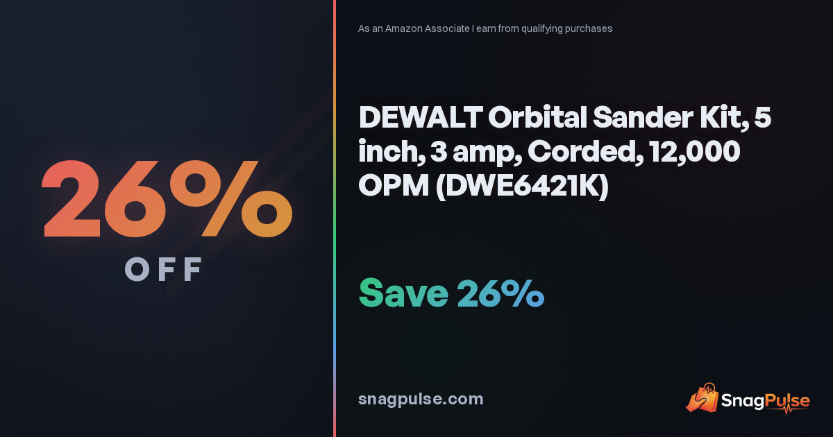 DEWALT Orbital Sander Kit Deal: 26% Off