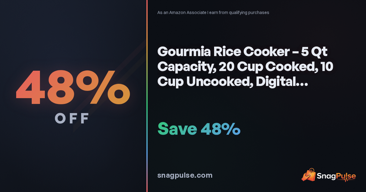 Gourmia 5-Qt Rice Cooker Deal: 48% Off Now