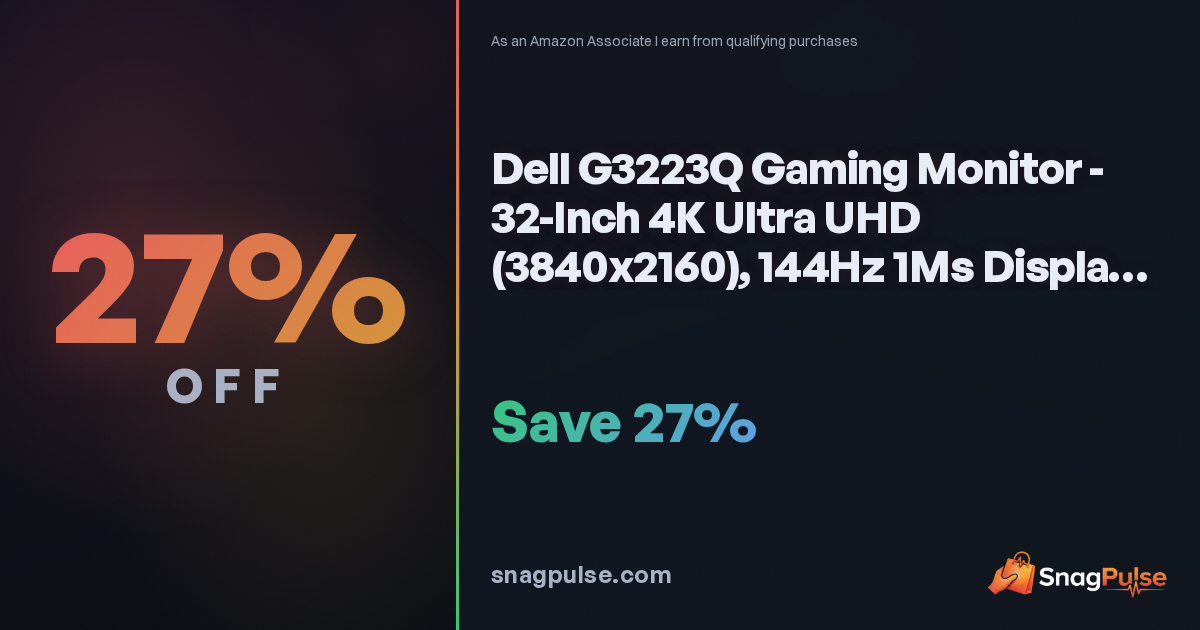 Dell G3223Q 4K Gaming Monitor Deal: 27% Off