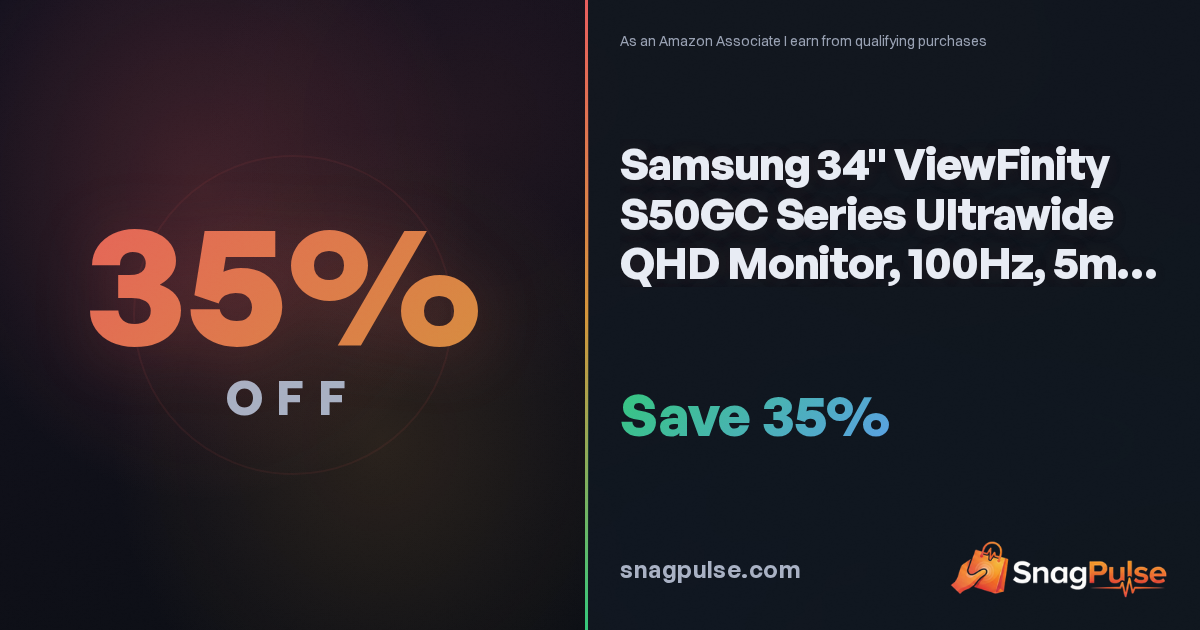 Samsung 34" Ultrawide QHD Monitor Deal: 35% Off